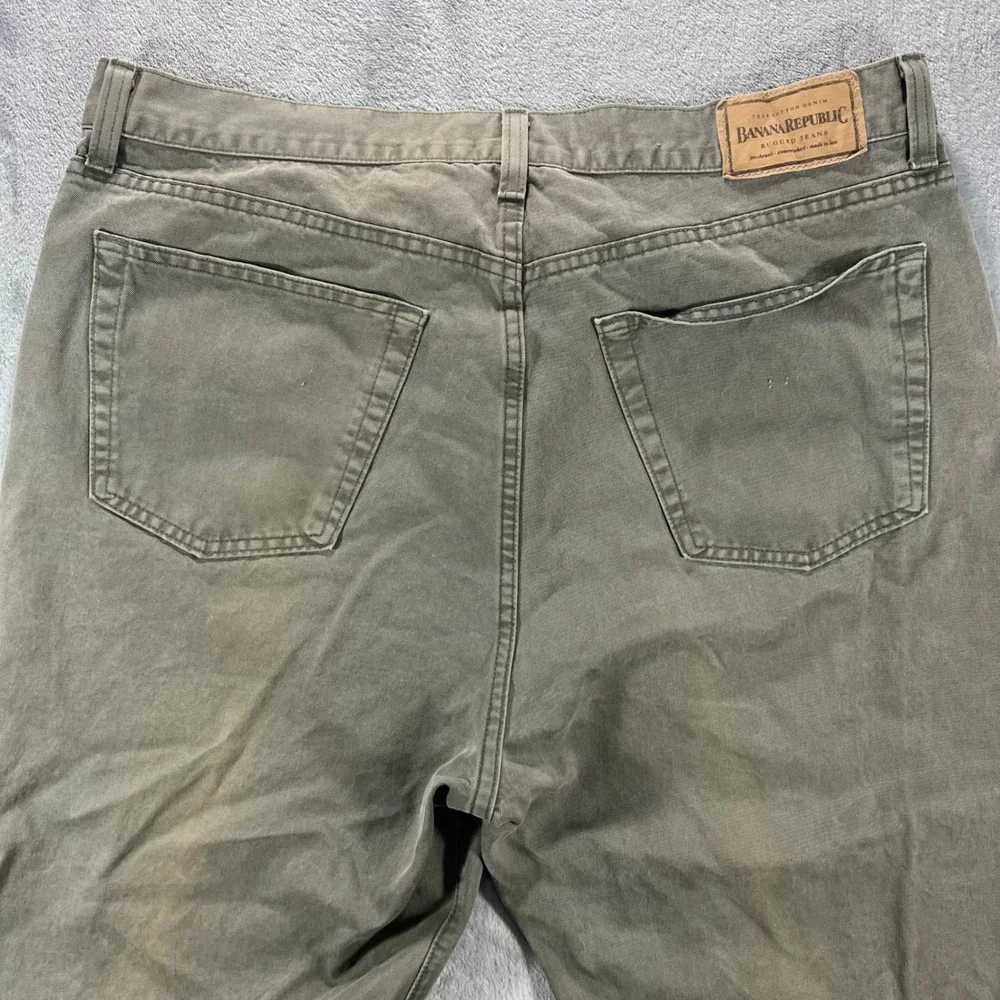 BANANA REPUBLIC Chinos Mens 40L Olive Green Cotton Twill Button‎ Fly USA